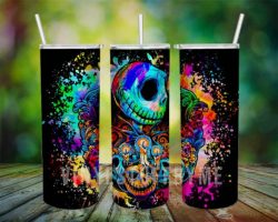 The Nightmare Before Christmas 20oz Skinny Tumbler Halloween Tumbler Sublimation PNG Straight/Ta ...