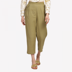 Eco Friendly Trousers – Olive Green Ankle-Length Trouser