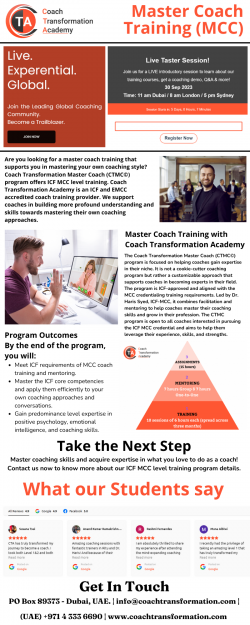 ICF Certified Master Coach Training Certification – Coach Transformation Academy