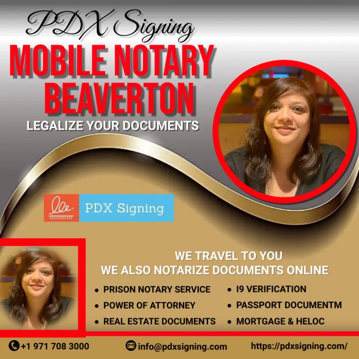 Mobile Notary Beaverton For Legalize Your Documents