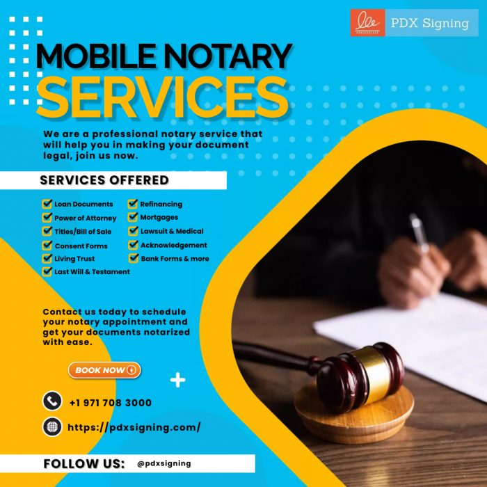 Mobile Notary Service Oregon