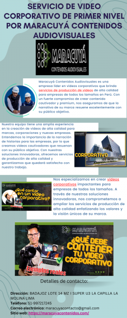 Servicio de video corporativo de primer nivel por Maracuyá Contenidos Audiovisuales