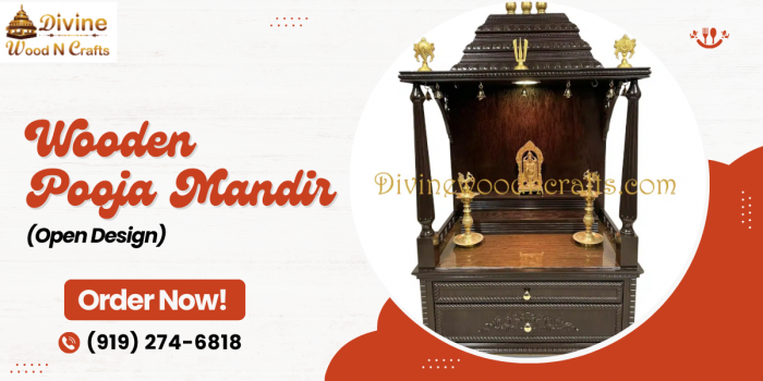 Wooden Pooja Mandir – Open Design