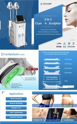 Cryolipolysis fat freeze + sculptor 2 in 1 body slimming machine