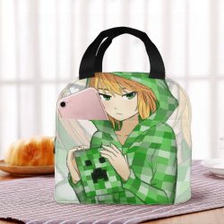 Unspeakable Game Minecraft Backpack with Lunch Box Creeper girl Heat Insulated Lunchboxs $14.95