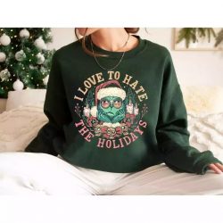 Grinch Sweater, Grinch Christmas Snow Sweatshirt $16.95