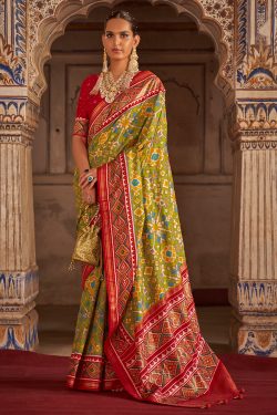 Capture Hearts with Exquisite Patola Designer Wedding Sarees by Rivaaz