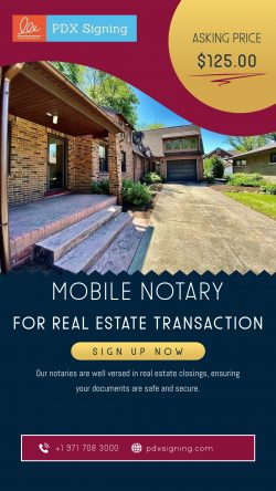 Mobile notary for real estate transactions