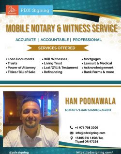 Mobile notary & witness service