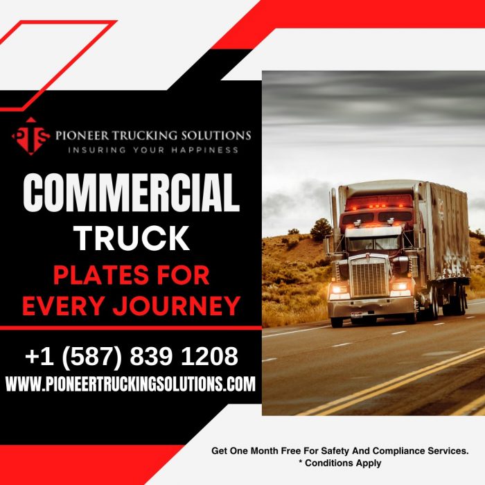 Safely Journey with Commercial Truck Plates – Pioneer Trucking Solutions