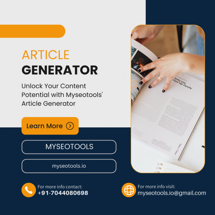 Unlock Your Content Potential with Myseotools’ Article Generator
