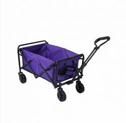 Purple Folding Outdoor Utility Wagon with Wheels & Adjustable Handle