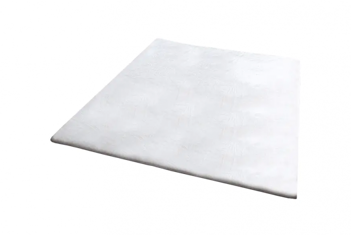 Pure white plush floor mat