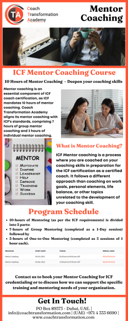 ICF Certified Corporate Coaching Certification Program – Coach Transformation Academy