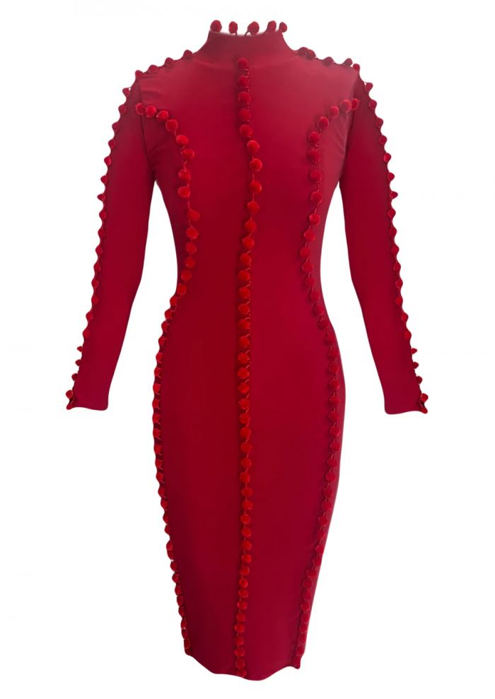 The Red Pom Pom Dress: A Vibrant Fashion Statement