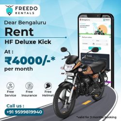 Rent HF Deluxe Kick at Rs4000 per month In Bengaluru