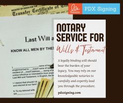 Notary service for wills and testament