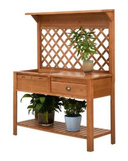 Garden Potting Bench Outdoor Wooden Workstation Table