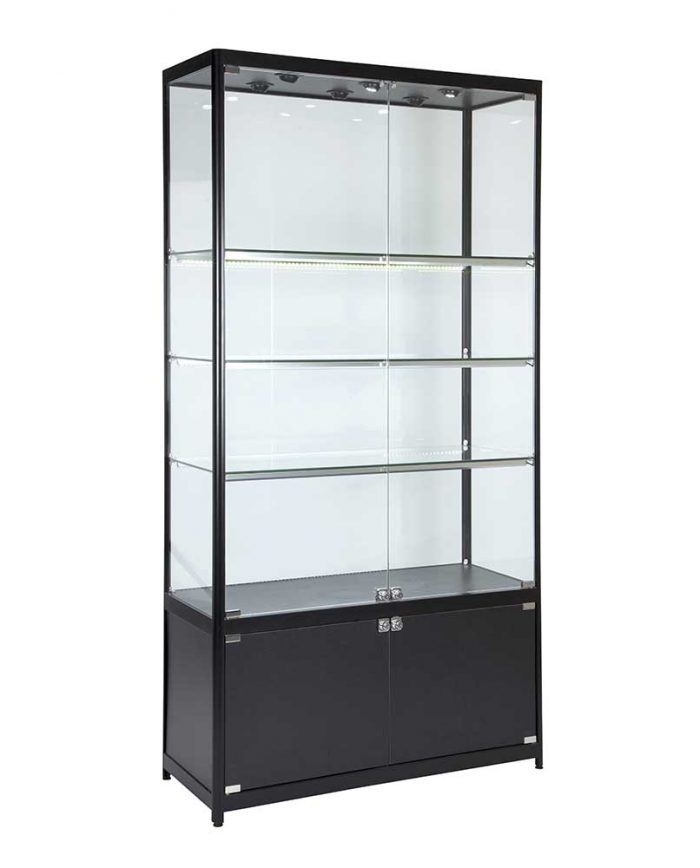 Buy Aluminium Glass Display Cabinet 1000X400X1980mm BL3S Code 99652 | Frameless Display Cabinets
