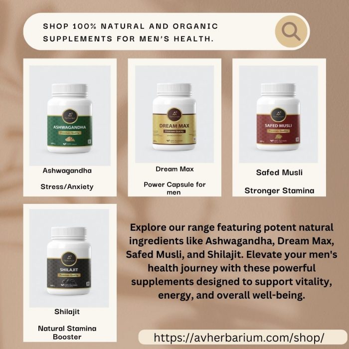 Shop 100% natural and organic supplements for men’s Health.