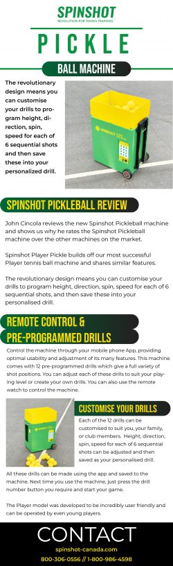 Master Your Game with SpinshotCanada’s pickleBall Machine.