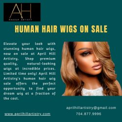 Human Hair Wigs On Sale at Makeup By April Hill Artistry