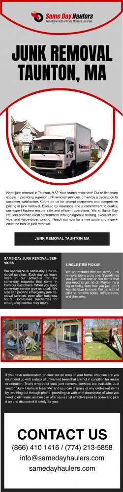 Premier Junk Removal in Taunton, MA – Your Satisfaction Guaranteed with Same Day Haulers!
