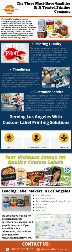 Most Reliable Label Printing Companies in Los Angeles – AAA Label Factory