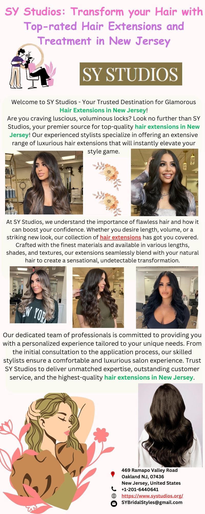 SY Studios: Transform your Hair with Top-rated Hair Extensions and Treatment in New Jersey
