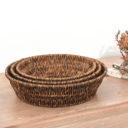 Large Round PP Handmade Woven Basket、