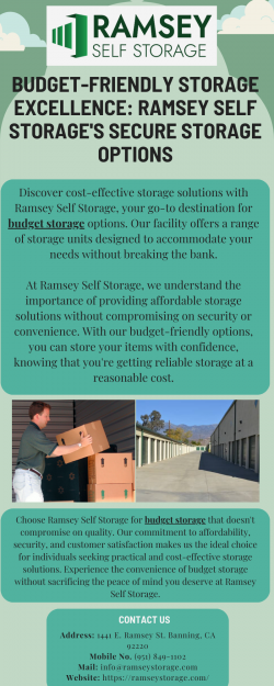 Budget-Friendly Storage Excellence: Ramsey Self Storage’s Secure Storage Options