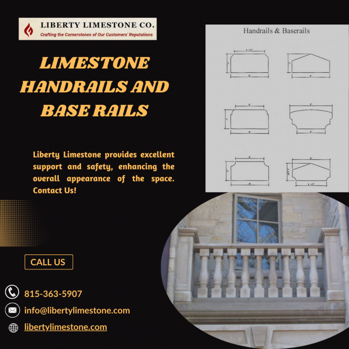 Elegant Limestone Handrails and Base Rails for Your Home