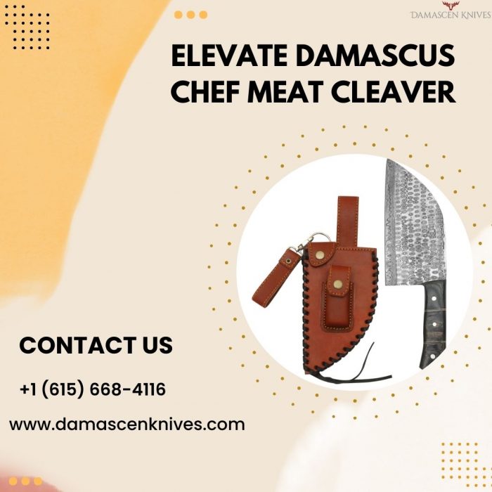 Elevate Damascus Chef Meat Cleaver