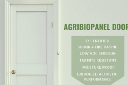 Fire-resistant doors with AgriBioPanel