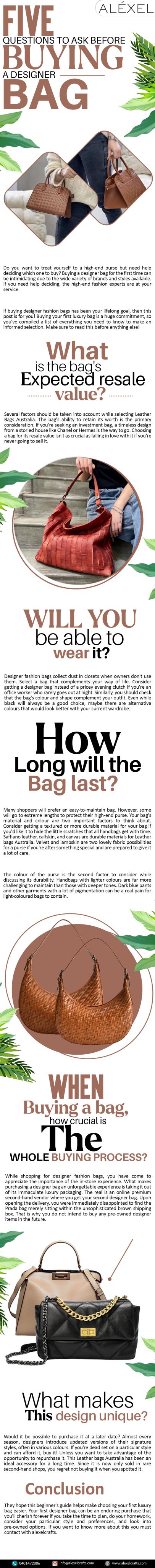 Five Questions to Ask Before Buying a Designer Bag