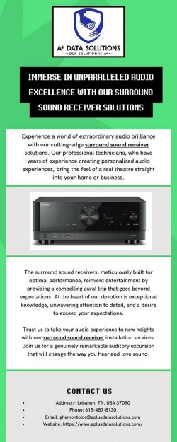 Immerse In Unparalleled Audio Excellence With Our Surround Sound Receiver Solutions