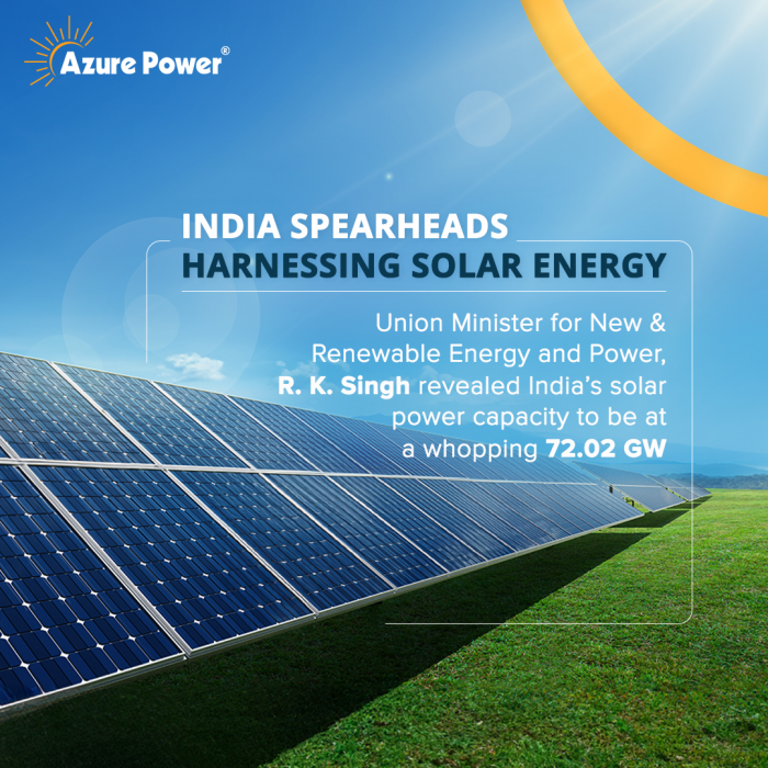 India Hits 72.02 GW Solar Power; Azure Power’s Renewable Vision