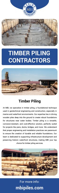 Expert Timber Piling Contractors at Marine Bulkheading Inc for Superior Marine Construction