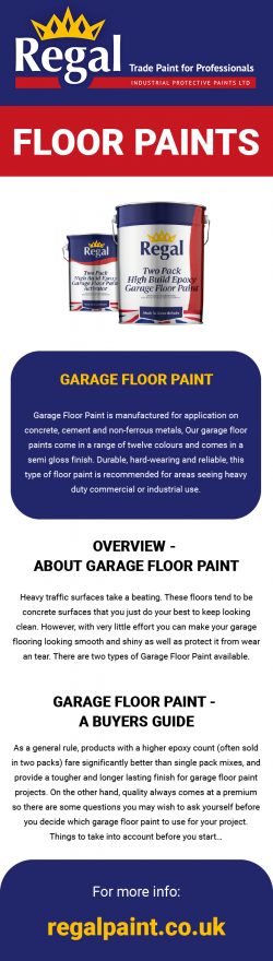 Transform Your Space with Regal Paint’s Premium Garage Floor Paints