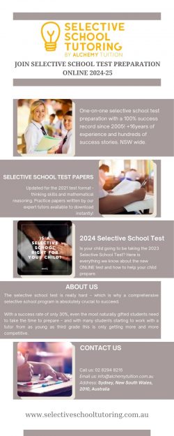 Join Selective School Test Preparation Online 2024-25