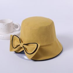 Yellow Bow Cloth Hat Spring And Summer New Leisure Play Beach Hat Female Korean Version Of The F ...