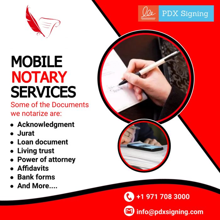Mobile Notary Services in Portland
