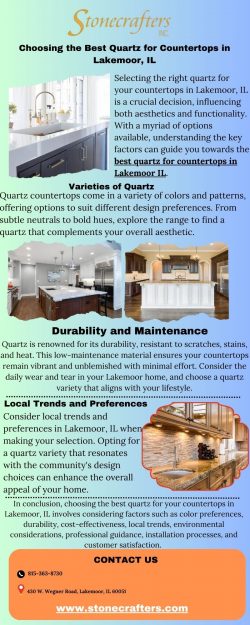 Navigating Choices: Finding the Best Quartz for Countertops in Lakemoor, IL