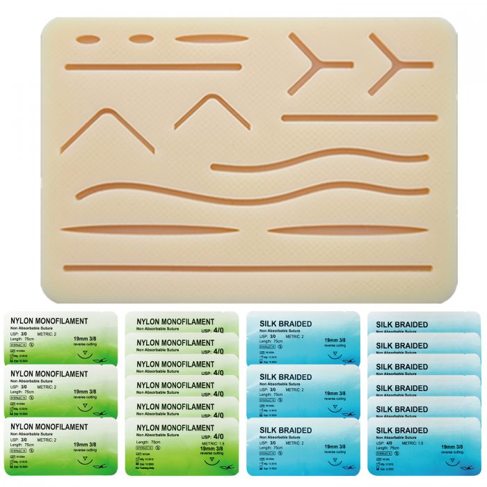 Ultrassist Silicone Suture Pad Kit with Suture Threads & Needles
