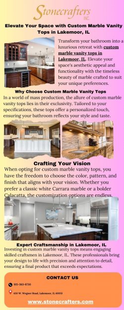 Transform Your Lakemoor Bathroom with Custom Marble Vanity Tops