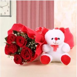 Send Flowers With Teddy Bears Online With Same Day Delivery – Oyegifts
