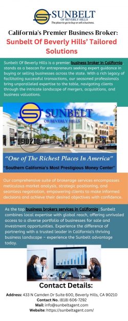 California’s Premier Business Broker: Sunbelt Of Beverly Hills’ Tailored Solutions