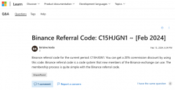 binance referral code microsoft learn