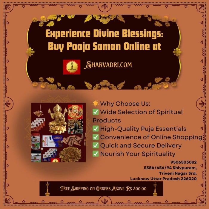 Experience Divine Blessings: Buy Pooja Saman Online at Sharvadri.com