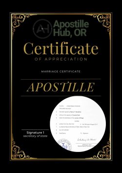 Marriage certificate Apostille
